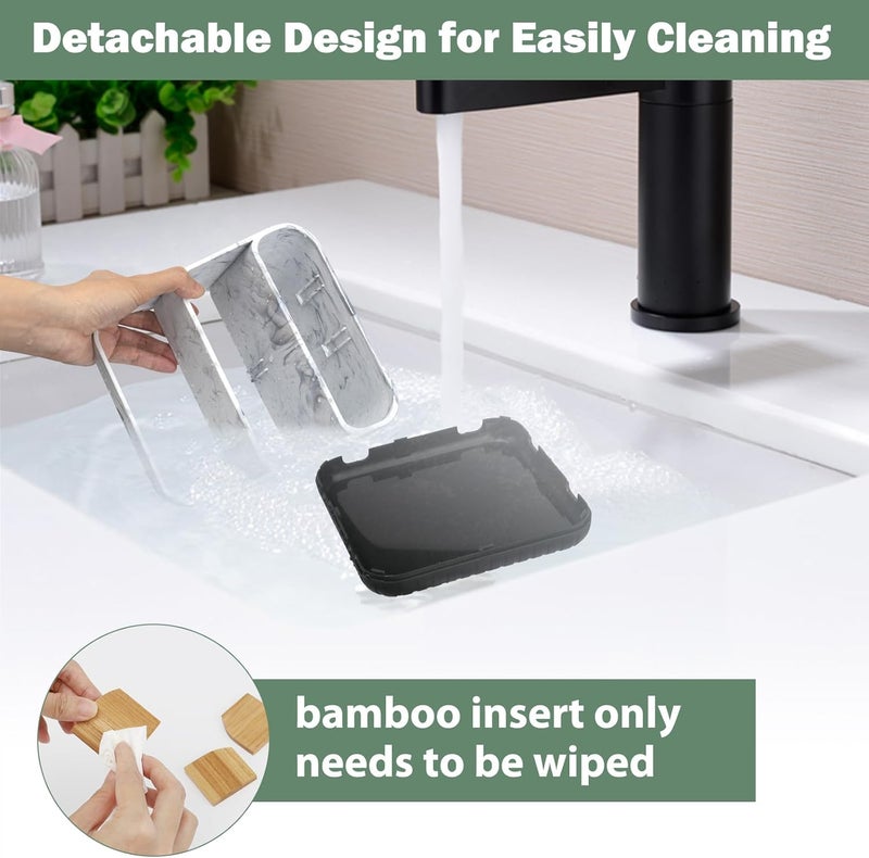 Chintu Toothbrush Holders for Bathroom Counter Organizer - 6 Slots Kids Tooth Brushing Holder Rustic Toothbrush and Toothpaste Holder for Vanity Organization Farmhouse Electric Toothbrush Caddy Black - Image 3